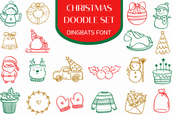 Christmas Doodle Set Font