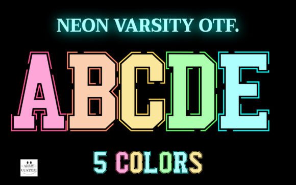 Neon Varsity Font for Creative Projects