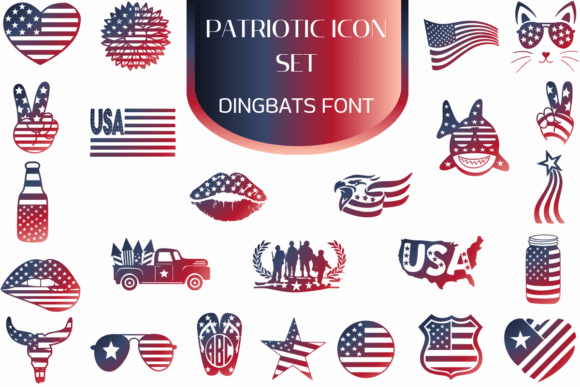 Patriotic Icon Set Font